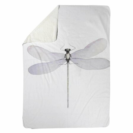 BEGIN HOME DECOR 60 x 80 in. Delicate Dragonfly-Sherpa Fleece Blanket 5545-6080-AN459